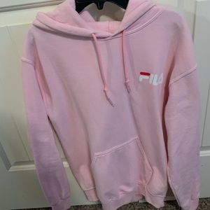 light pink fila hoodie